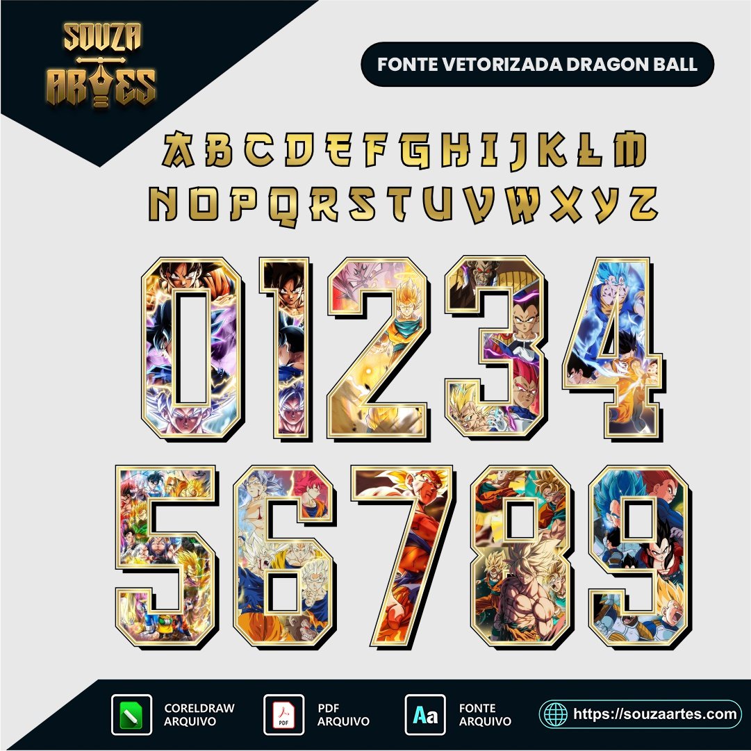 Fonte Personalizada Dragon Ball - Cdr x7
