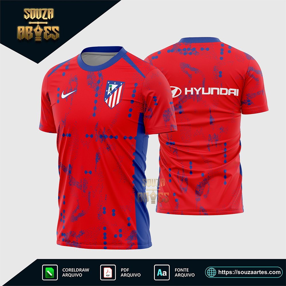 Arte Vetor Camisa Atletico Madrid Pre-jogo 2024-25