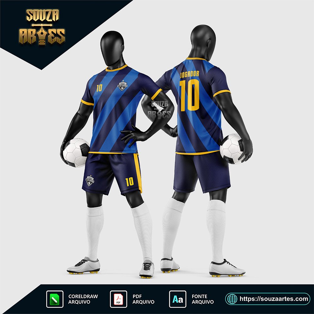Arte Vetor Estampa Uniforme de Time de Futebol Amador 2026
