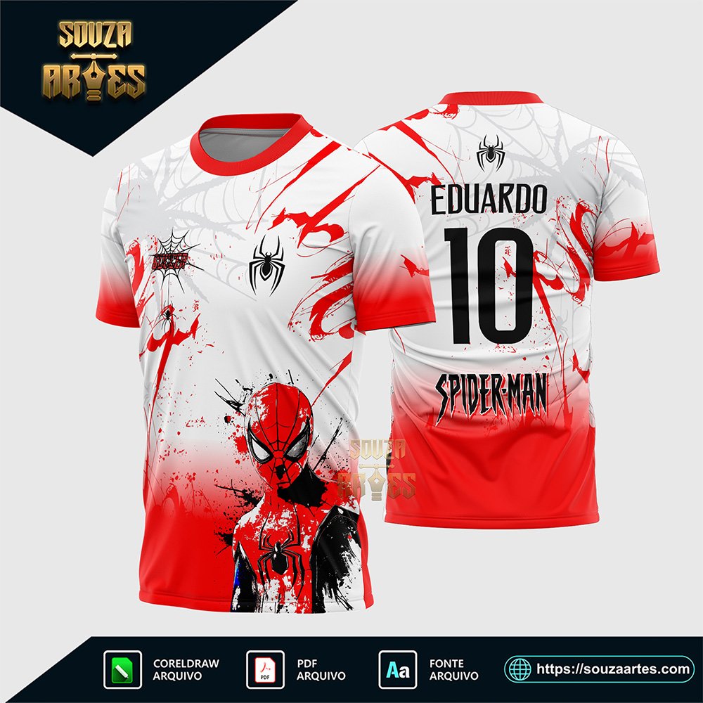 Arte Camisa Interclasse Homem Aranha Aquarela