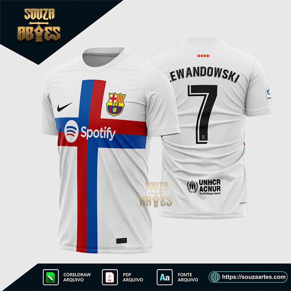 Arte Vetor Camisa Barcelona Terceira 2022-2023