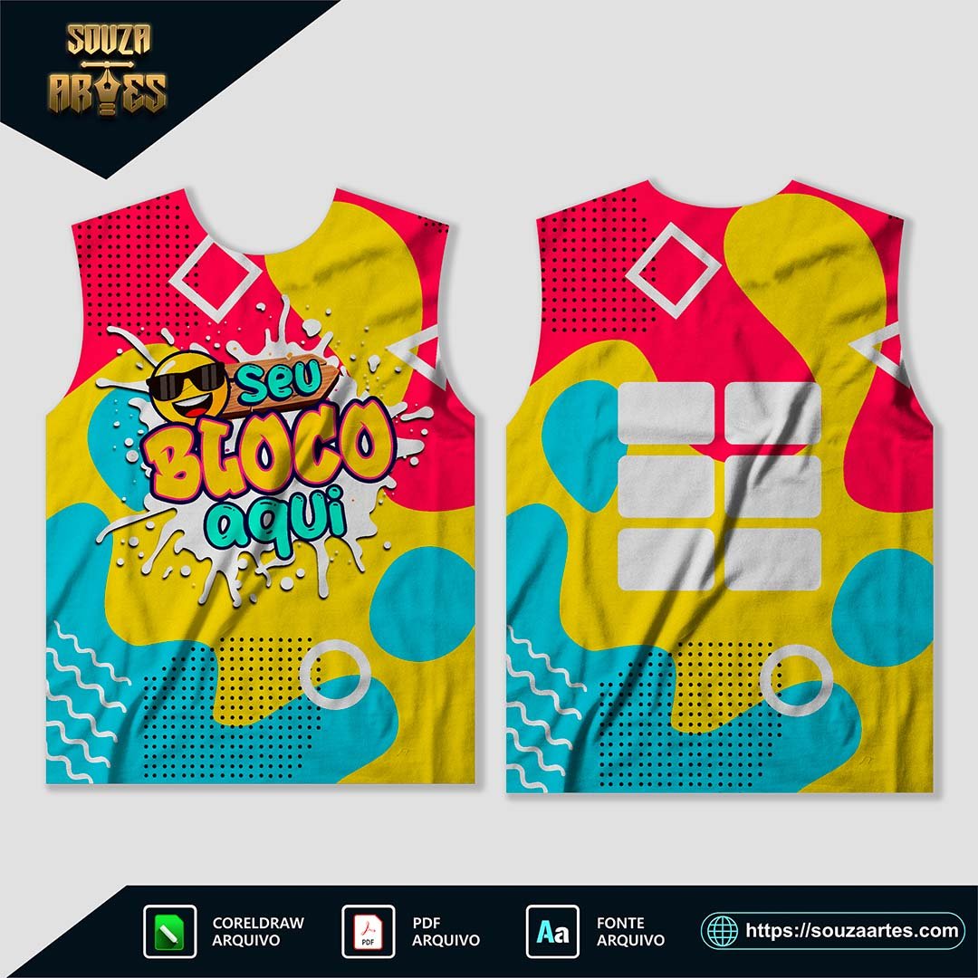 Arte Camisa Abadá Bloco Carnaval 2025 Sublimação - Modelo 18
