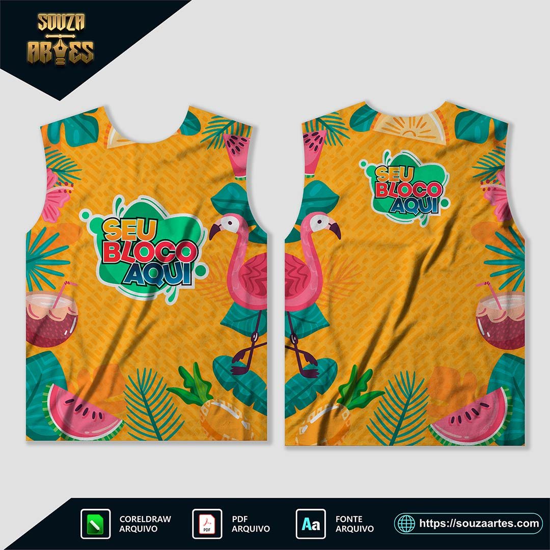 Arte Camisa Abadá Bloco Carnaval 2025 Sublimação - Modelo 16
