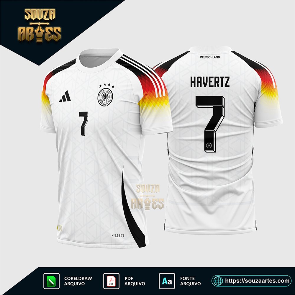 Arte Vetor Camisa Alemanha Titular 2024 - 2025