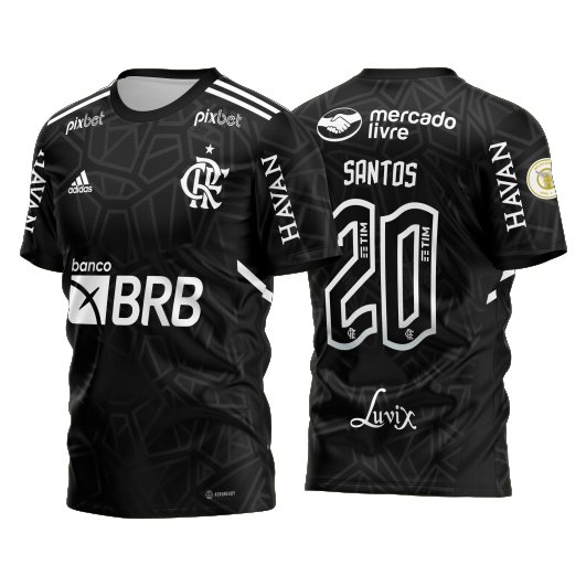 Arte Camisa Flamengo Titular - Goleiro 2022 2023 Preta