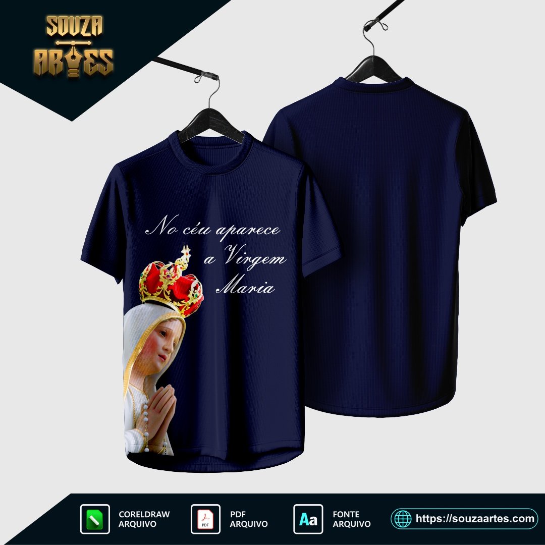Arte Sublimação Camisa Religião - Nossa Senhora de Fátima 2025