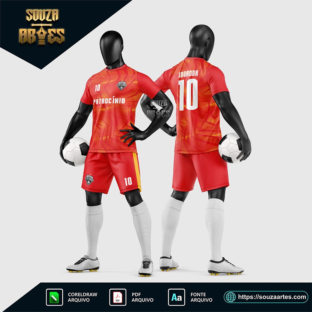Arte Vetor Camisa e Short para Uniforme de Futebol Amador