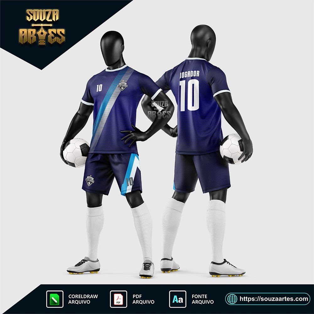 Arte Vetor Estampa Uniforme de Time de Futebol Amador 2026