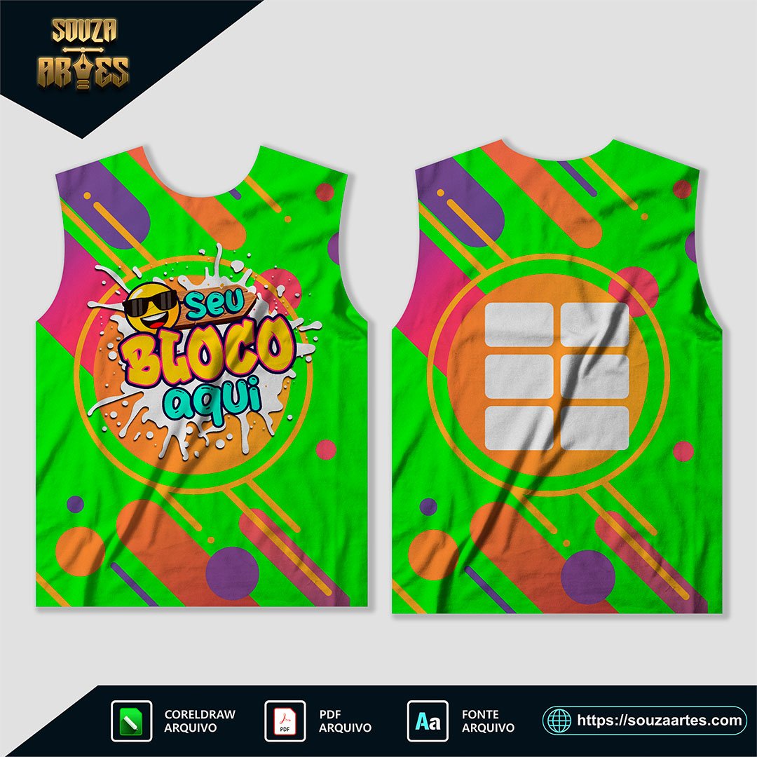 Arte Camisa Abadá Bloco Carnaval 2025 Sublimação - Modelo 20