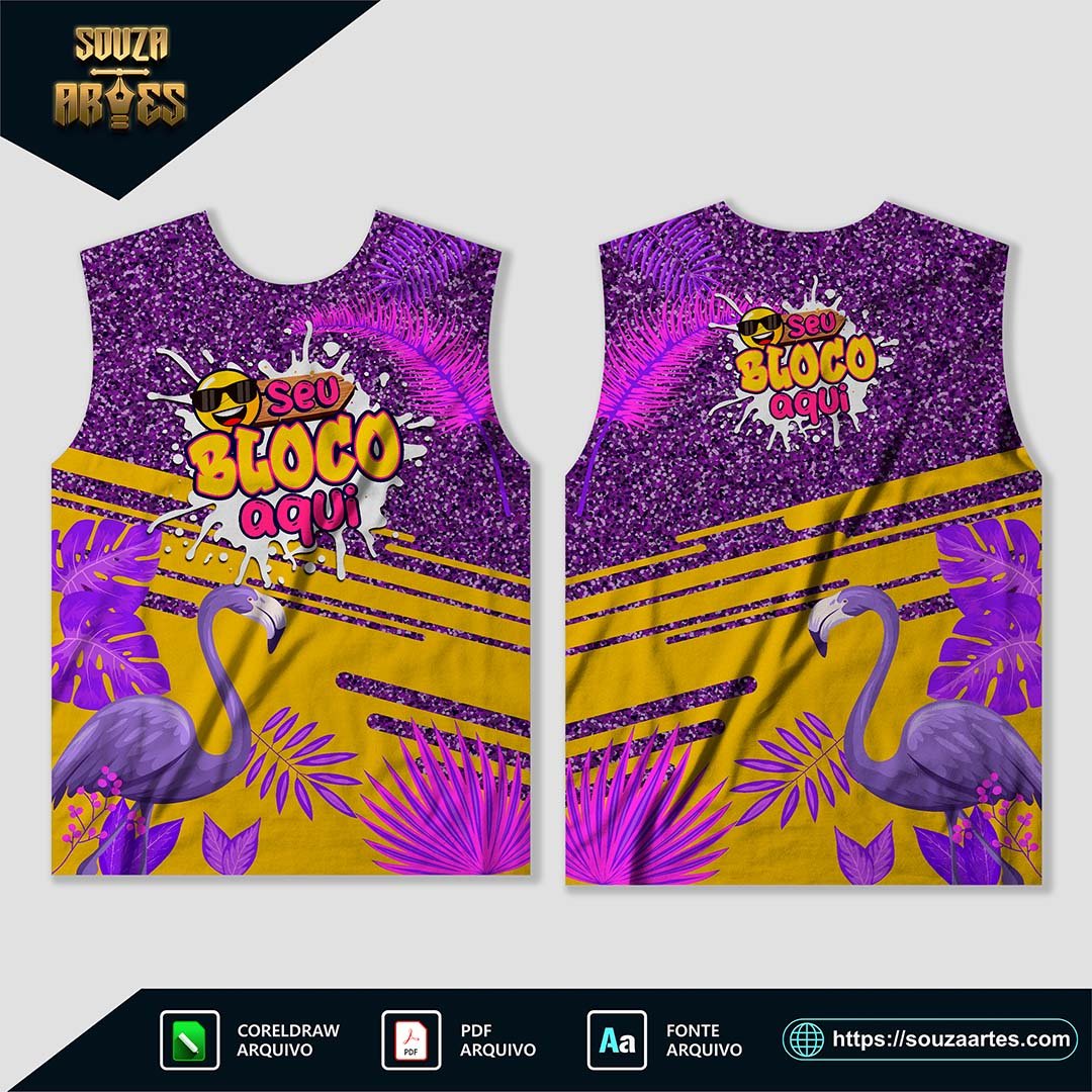 Arte Camisa Abadá Bloco Carnaval 2025 Sublimação - Modelo 12