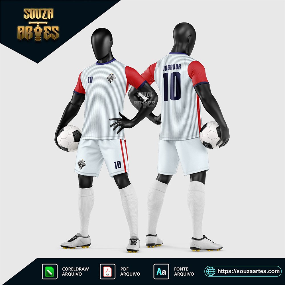 Arte Vetor Estampa Uniforme de Time de Futebol Amador 2026