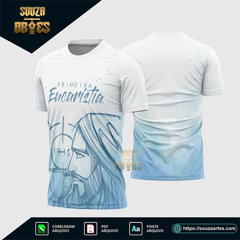 Arte Vetor Camisa Religião - Primeira Eucaristia 2026