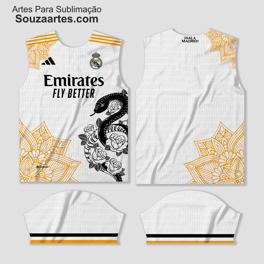 Arte Vetor Camisa Real madrid Conceito cobra 2024