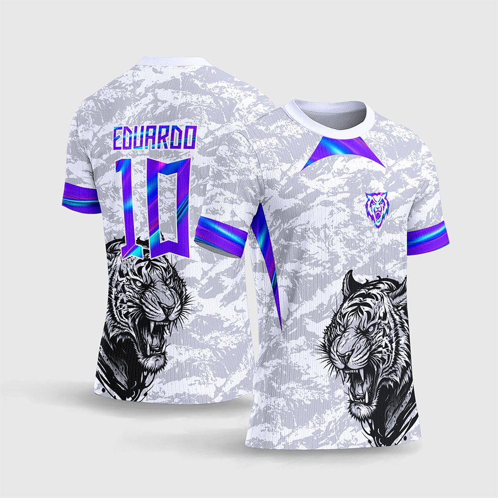 Arte Vetor Camisa Para InterClasse Tigre Branca e Olografica