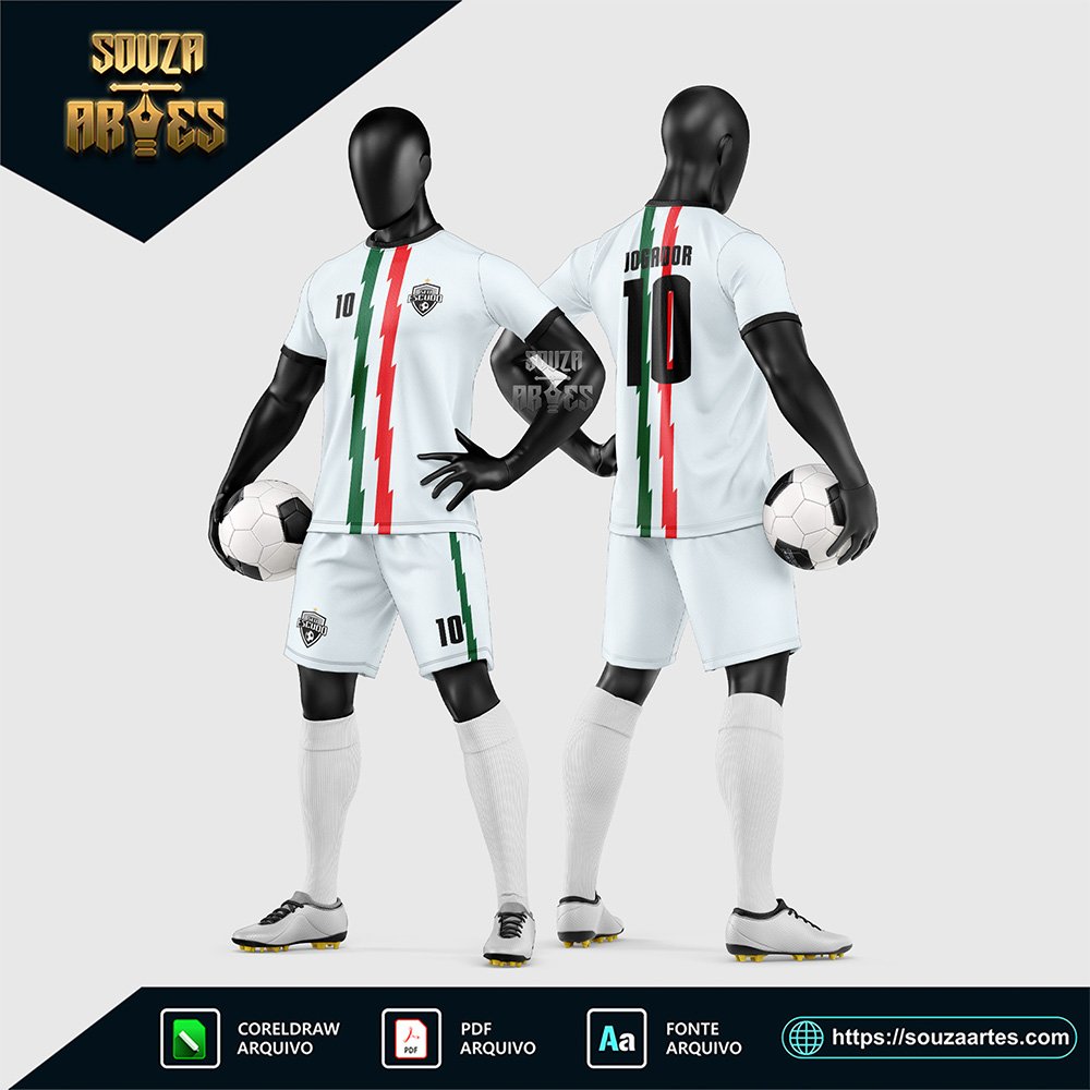 Arte Vetor Estampa Uniforme de Time de Futebol Amador 2026