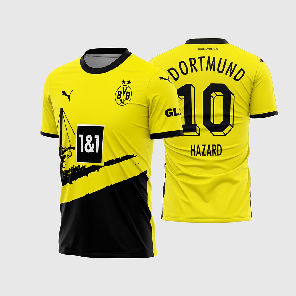 Arte Vetor Camisa Borussia Dortmund Titular 2023 2024