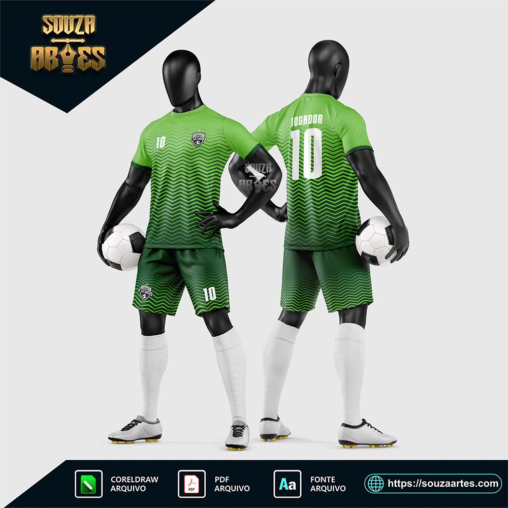 Arte Vetor Estampa Uniforme de Time de Futebol Amador 2026