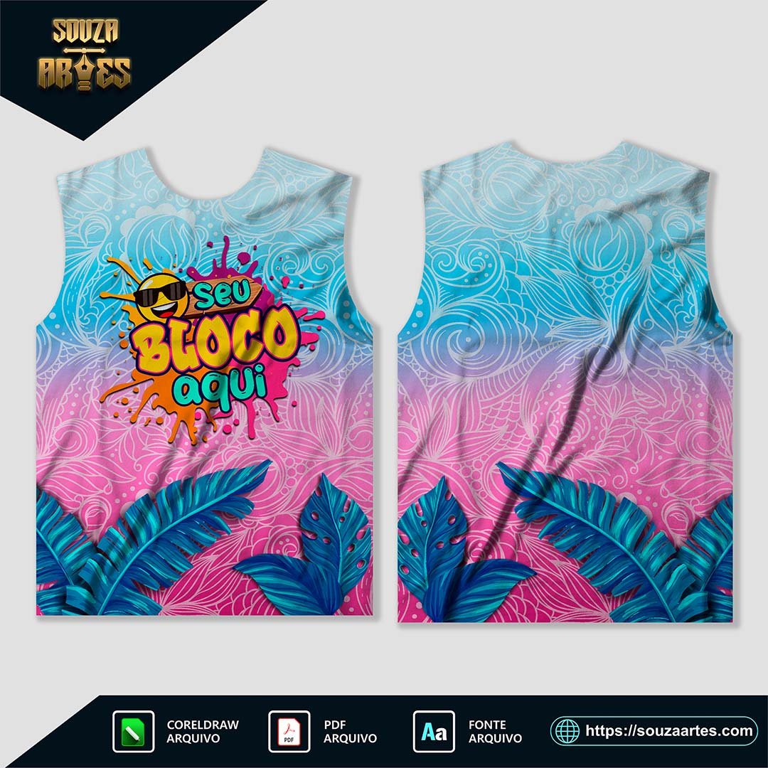 Arte Camisa Abadá Bloco Carnaval 2025 Sublimação - Modelo 21