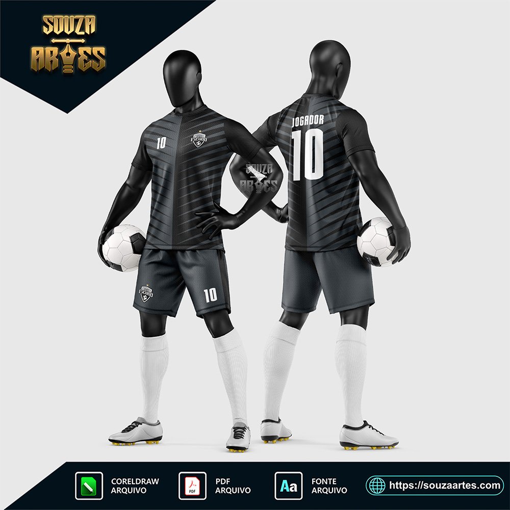Arte Vetor Estampa Uniforme de Time de Futebol Amador 2026