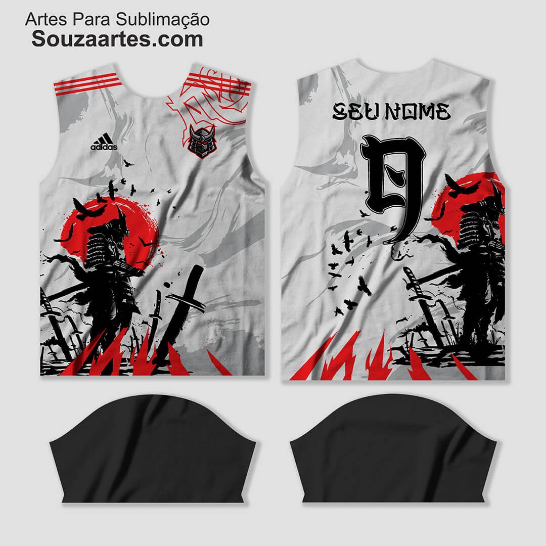 Arte Vetor Camisa Japão Samurai Conceito 2024