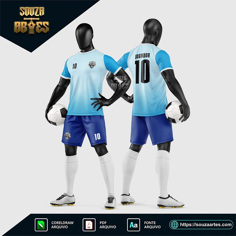 Arte Vetor Estampa Uniforme de Time de Futebol Amador 2026