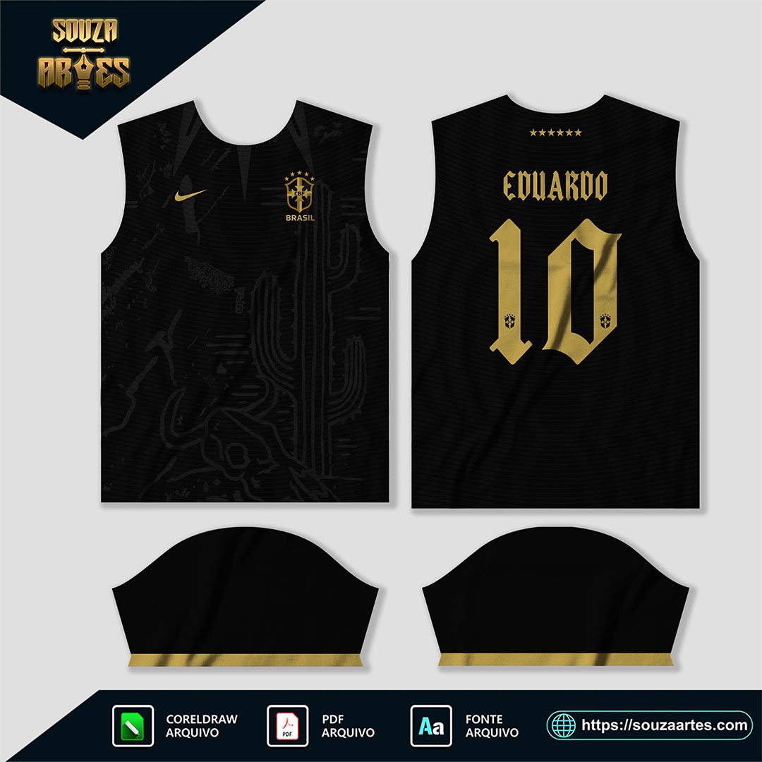 Arte Vetor Camisa Brasil Conceito Sertão Black