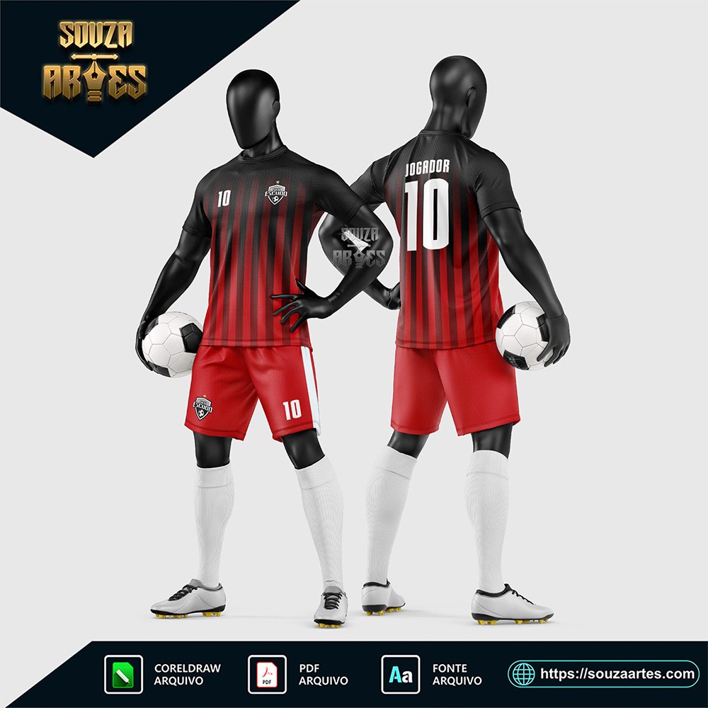 Arte Vetor Estampa Uniforme de Time de Futebol Amador 2026