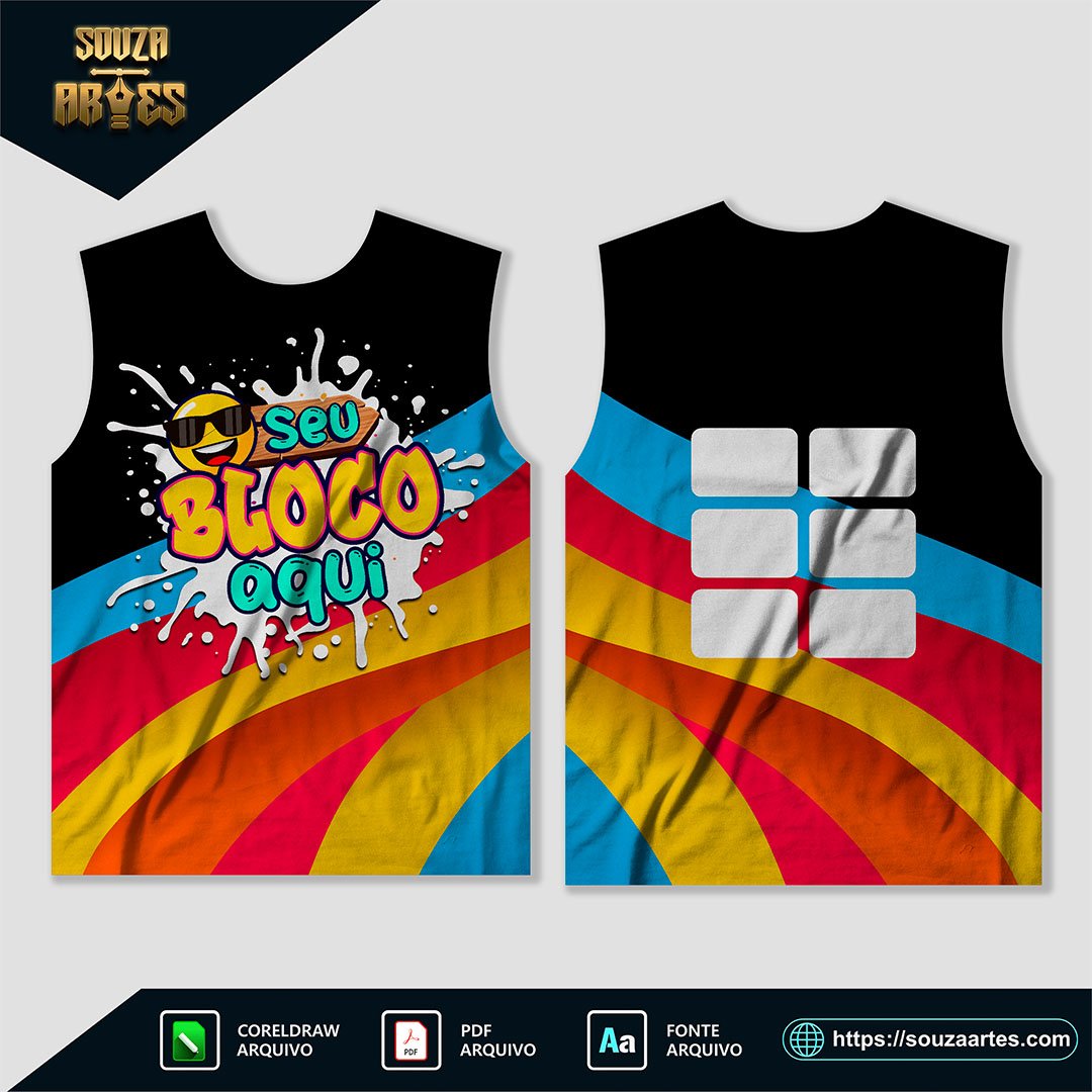 Arte Camisa Abadá Bloco Carnaval 2025 Sublimação - Modelo 19