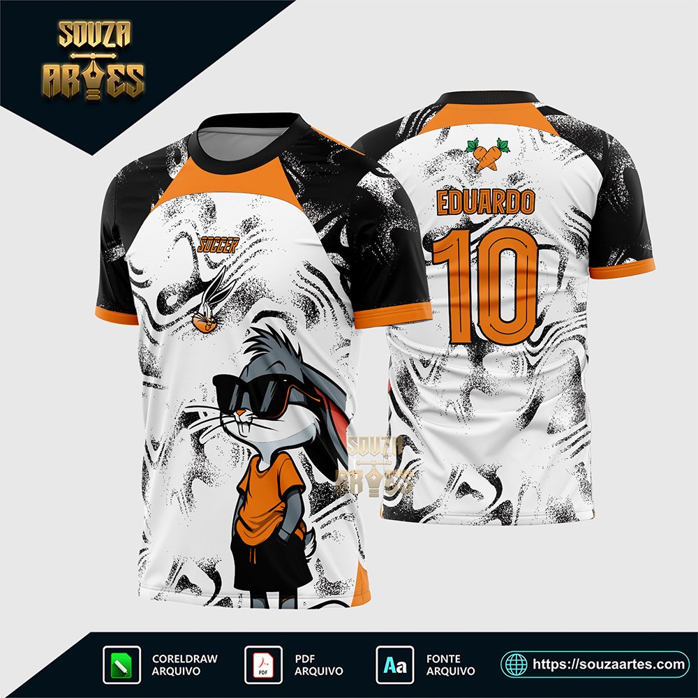 Arte Camisa Interclasse Pernalonga Laranja - Looney tunes