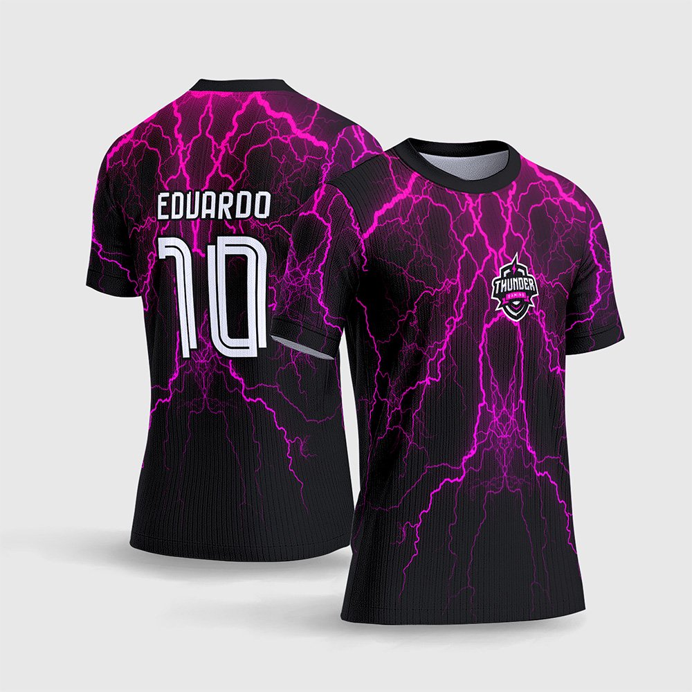 Arte Vetor Camisa InterClasse Raios Relâmpagos Rosa