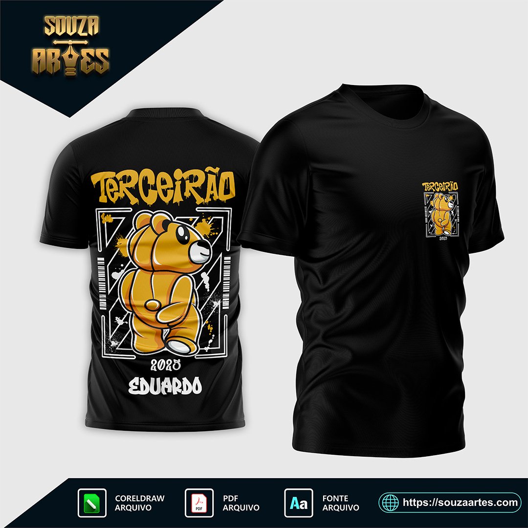Arte Vetor Camisa Terceirão Urso Amarelo 2025