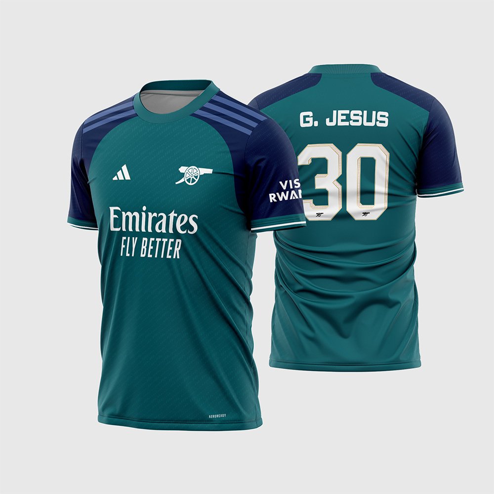 Arte Vetor Camisa Arsenal Terceira 2023 - 2024
