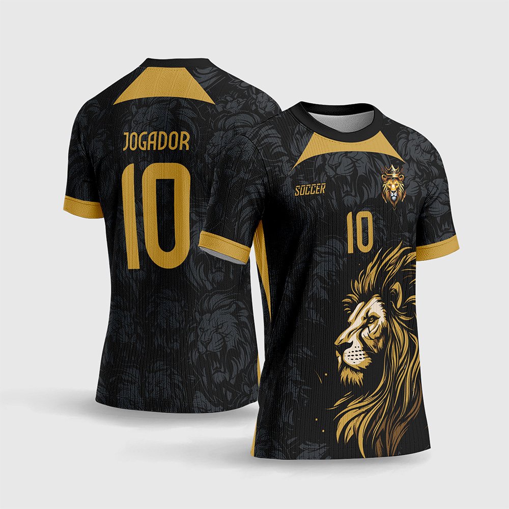 Arte Vetor Camisa de Interclasse Leão Dourado