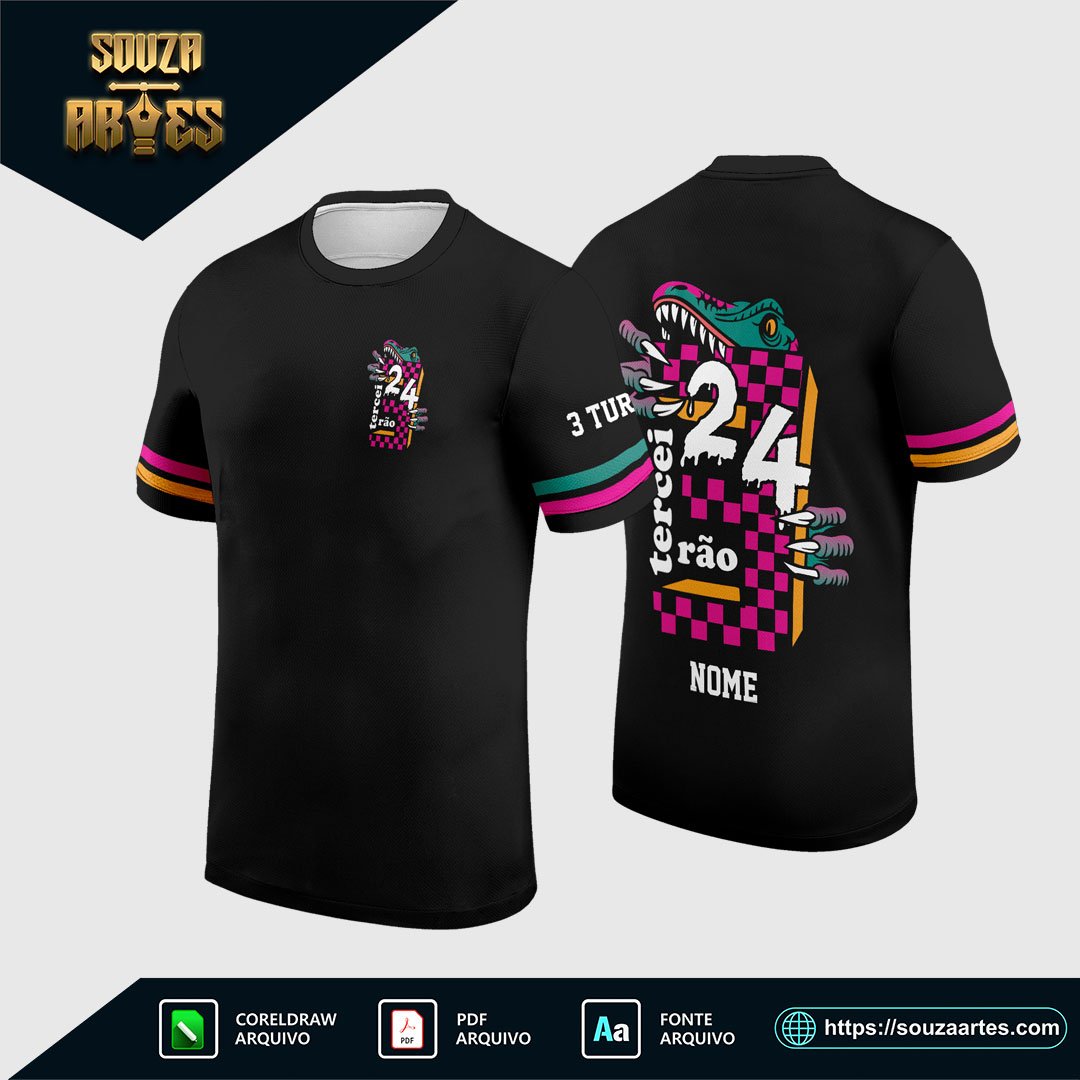 Arte Vetor Camisa Terceirão 2025- dinossauro