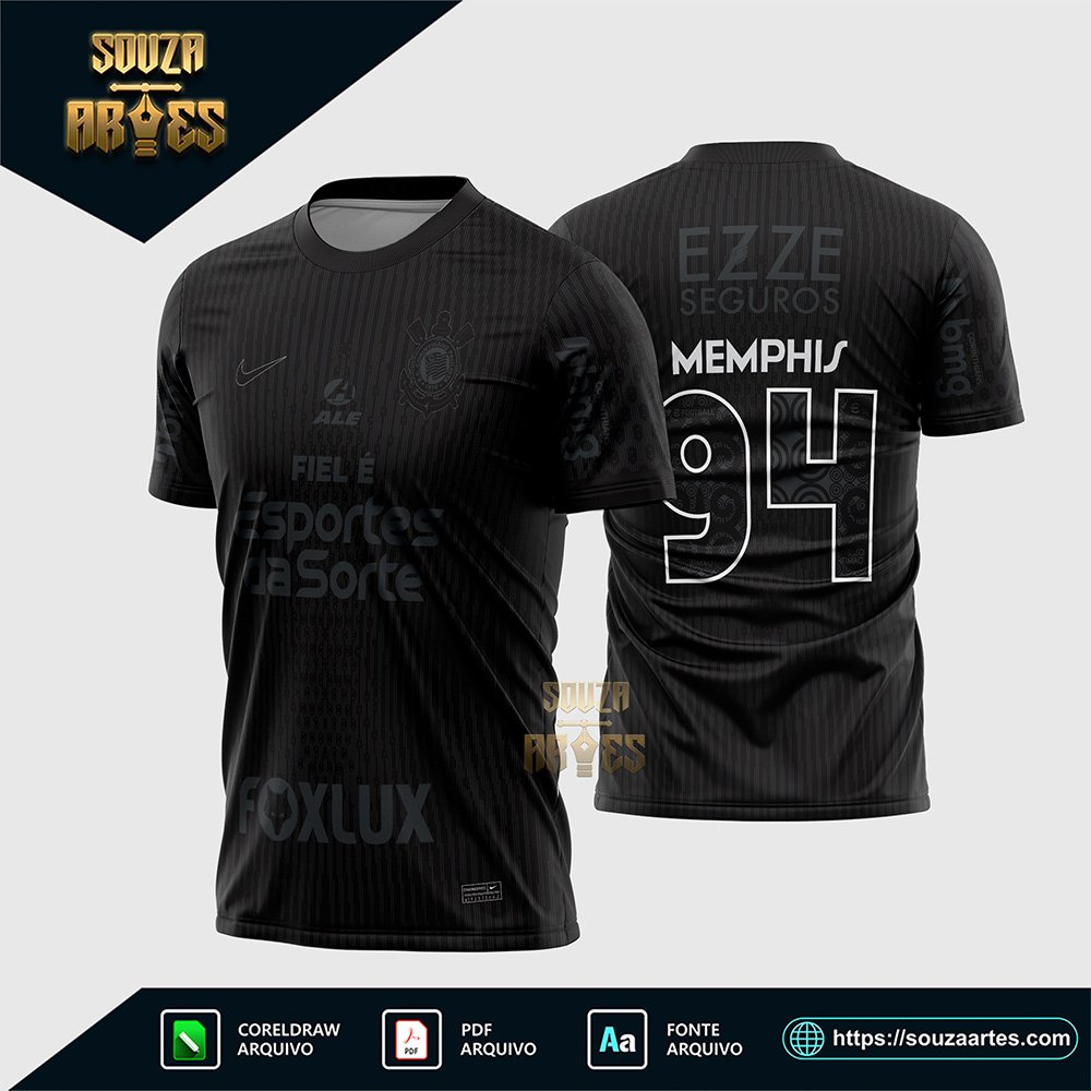 Arte Vetor Camisa do Corinthians Reserva 2024 - 2025