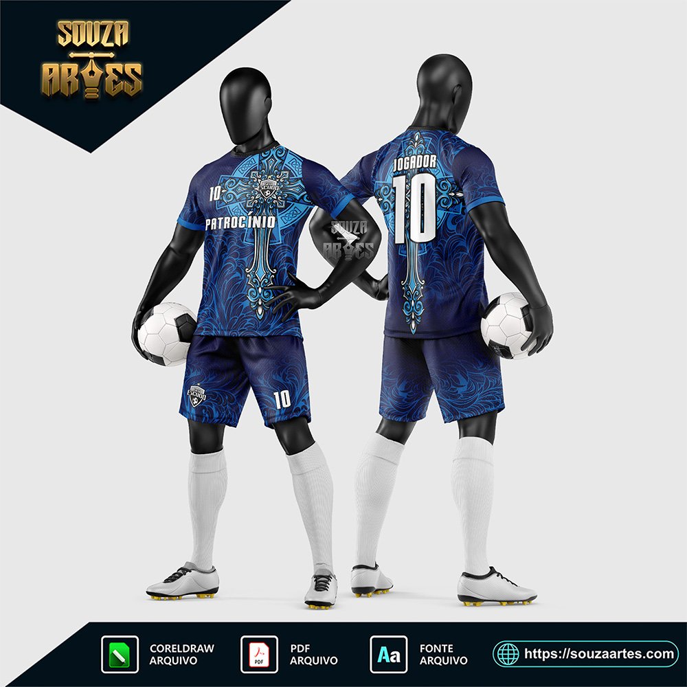 Arte Vetor Camisa e Short para Uniforme de Futebol Amador