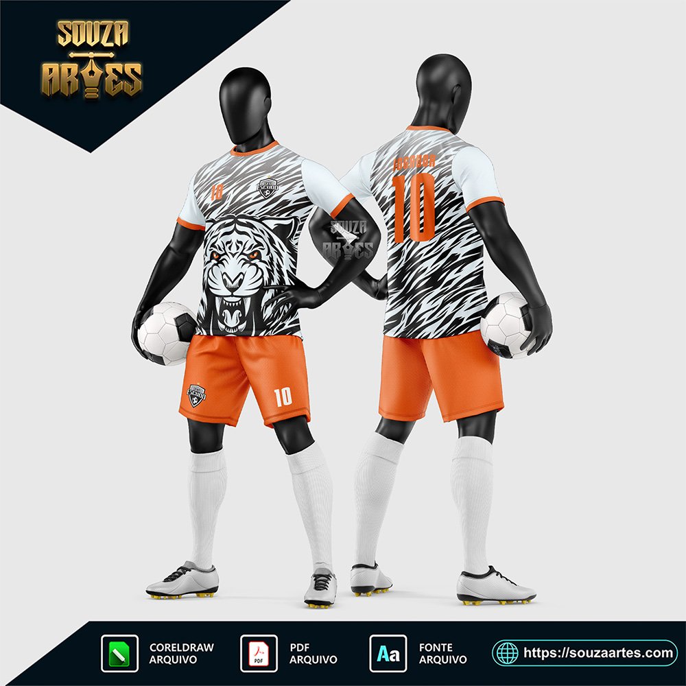 Arte Vetor Estampa Uniforme de Time de Futebol Amador 2026