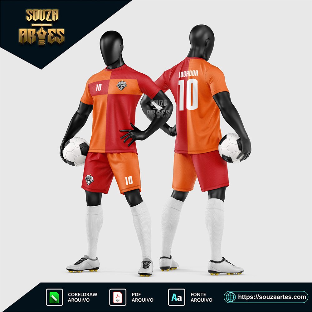 Arte Vetor Estampa Uniforme de Time de Futebol Amador 2026