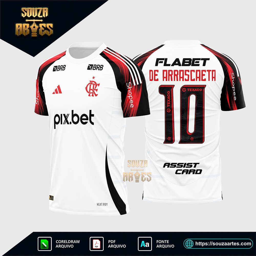 Arte Vetor Camisa do Flamengo Reserva 2025 - 2026