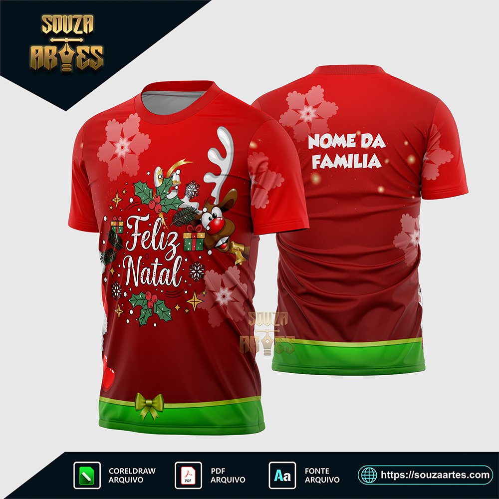 Arte Vetor Camisa Feliz Natal 2025 - Sublimação - Modelo 02