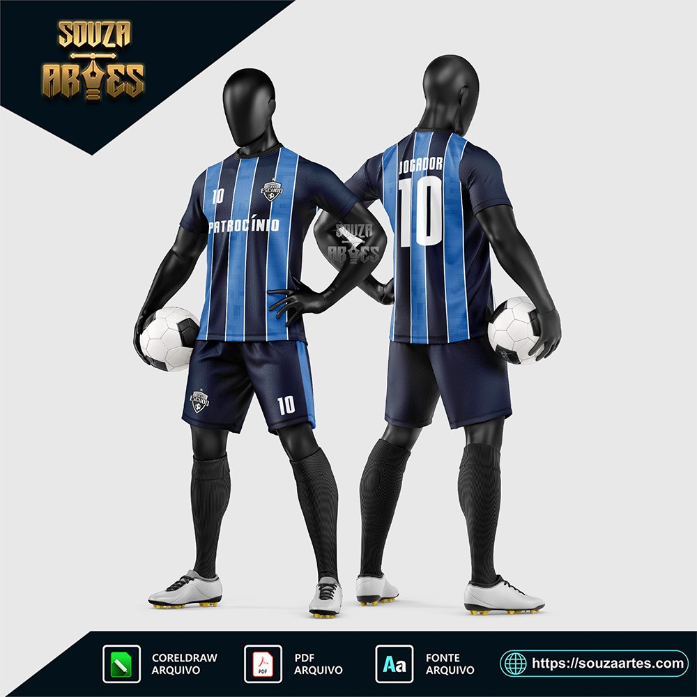 Arte Vetor Camisa e Short para Uniforme de Futebol Amador