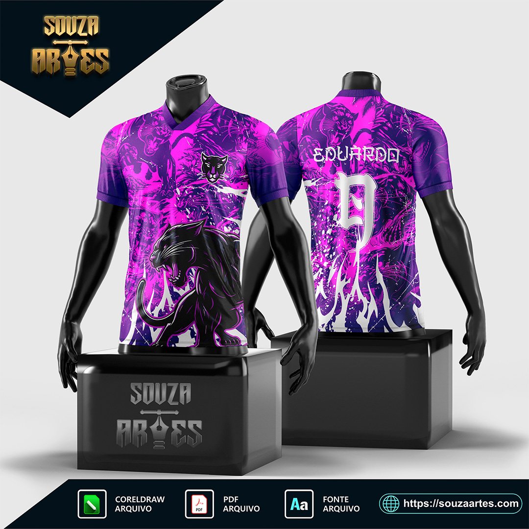 Arte Vetor Camisa Interclasse Pantera Roxa