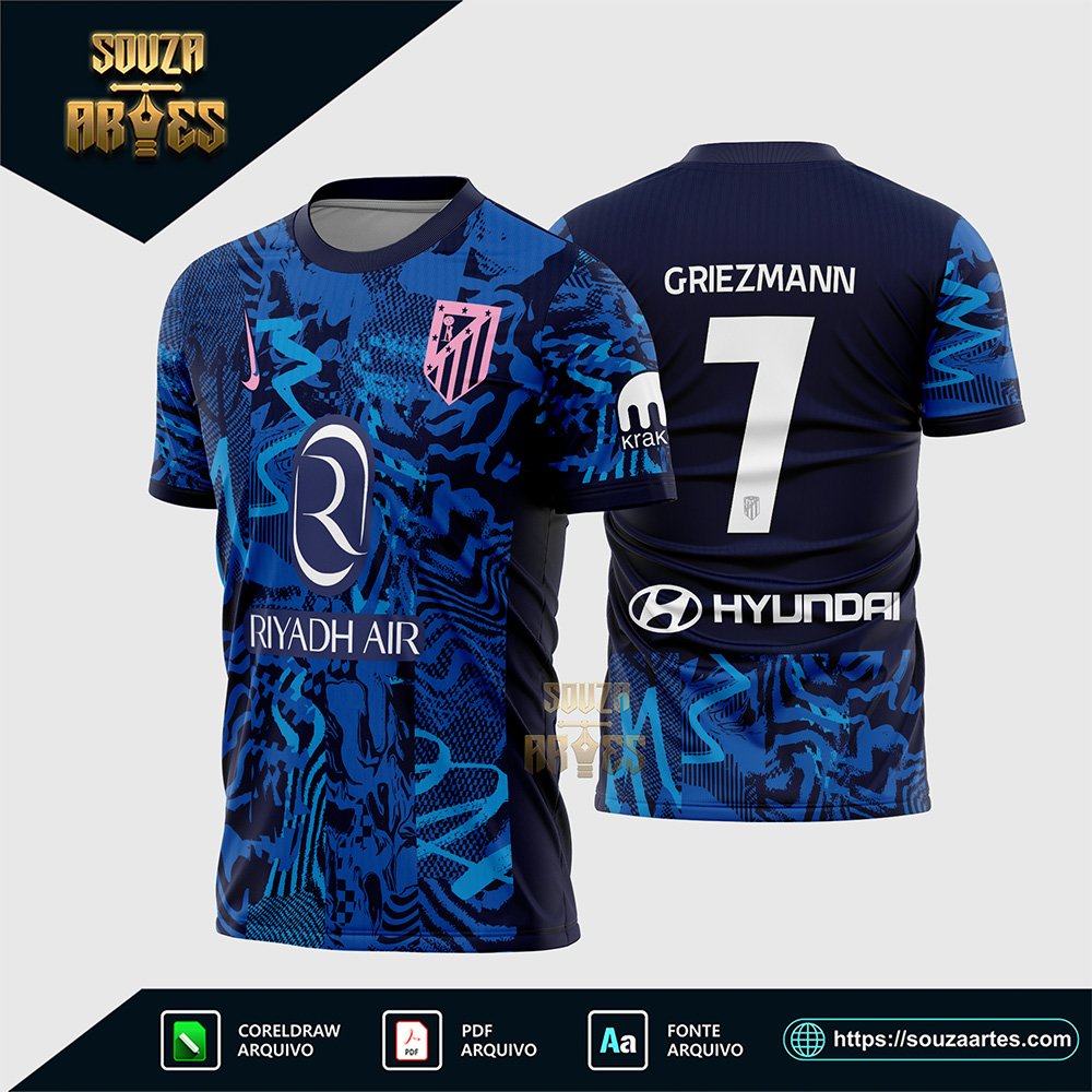 Arte Vetor Camisa Atletico de Madrid Terceira 2024 - 2025