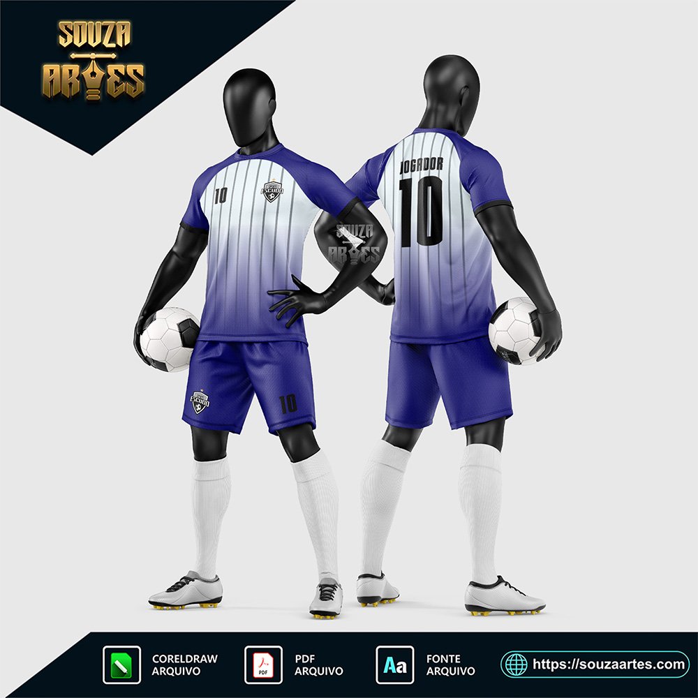 Arte Vetor Estampa Uniforme de Time de Futebol Amador 2026
