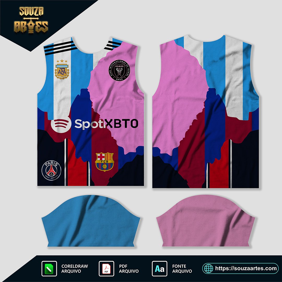 Arte Vetor Camisa Conceito Cubes Lionel Messi