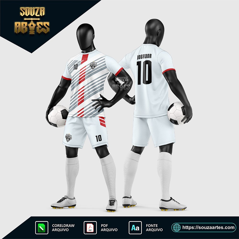 Arte Vetor Estampa Uniforme de Time de Futebol Amador 2026