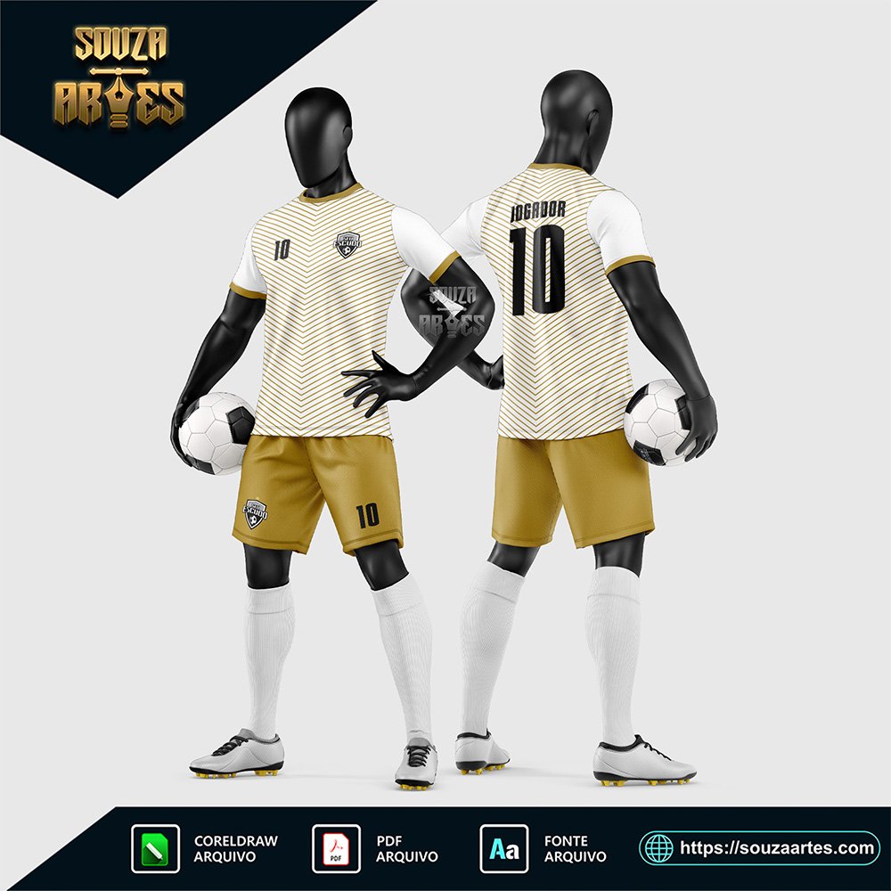 Arte Vetor Estampa Uniforme de Time de Futebol Amador 2026