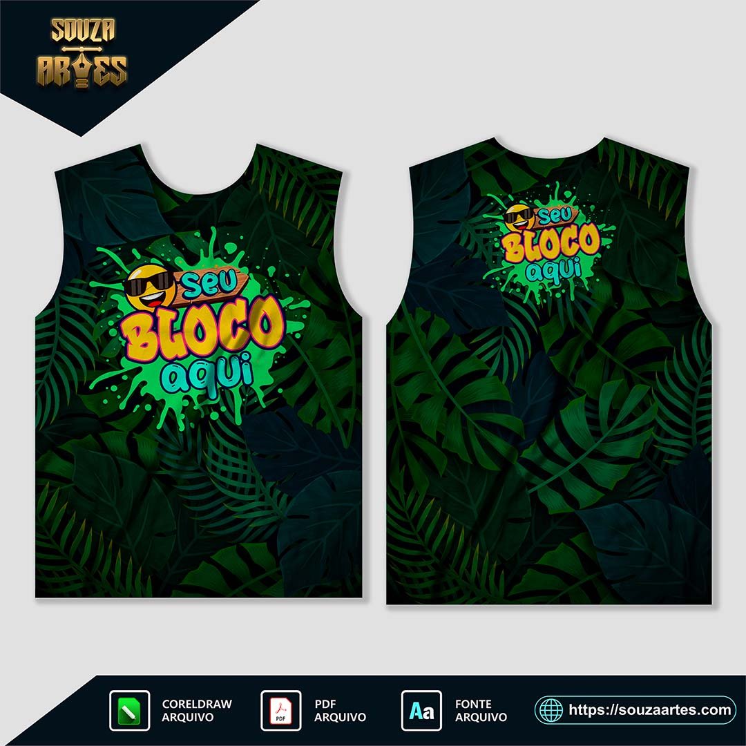 Arte Camisa Abadá Bloco Carnaval 2025 Sublimação - Modelo 01