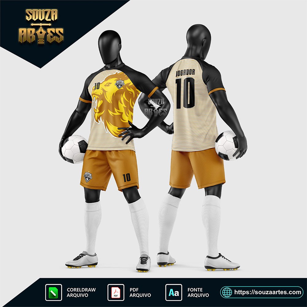 Arte Vetor Estampa Uniforme de Time de Futebol Amador 2026