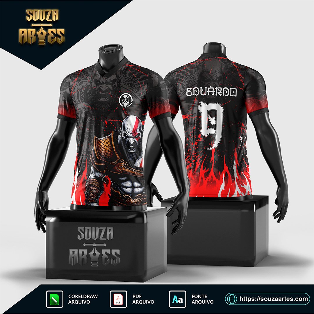 Arte Vetor Camisa Interclasse Kratos - God of War